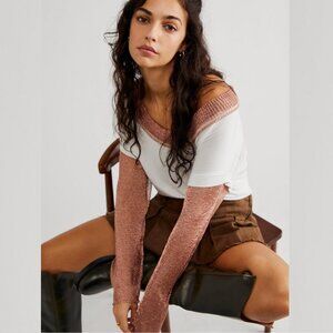 New Free People Bit Of Shine Tee Top Size S